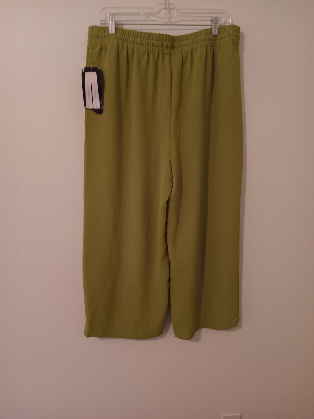 NYCC New York Clothing Co Olive Green Wide Leg Drawstring Pants NWT Large - Picture 4 of 6